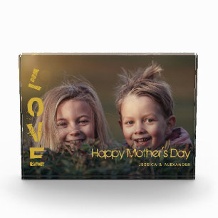 Custom Photo Modern Happy Mothers Day Photo Block