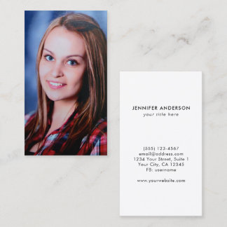 Custom Photo Modern Minimalist Professional Business Card