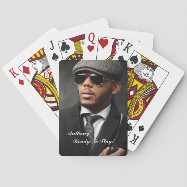Custom Photo Modern Personalized  Playing Cards (Back)