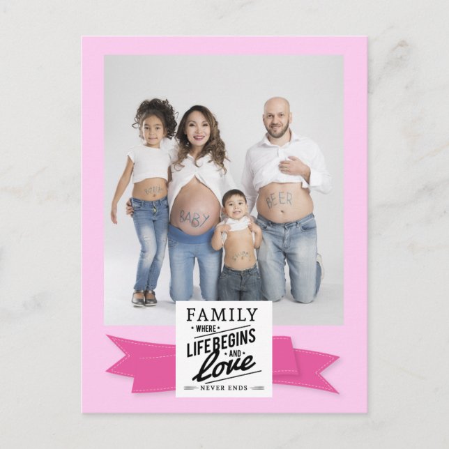 Custom photo modern quote family cute postcard (Front)