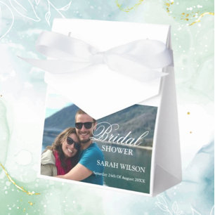 Custom Photo Modern Relaxed Wedding  Favor Box
