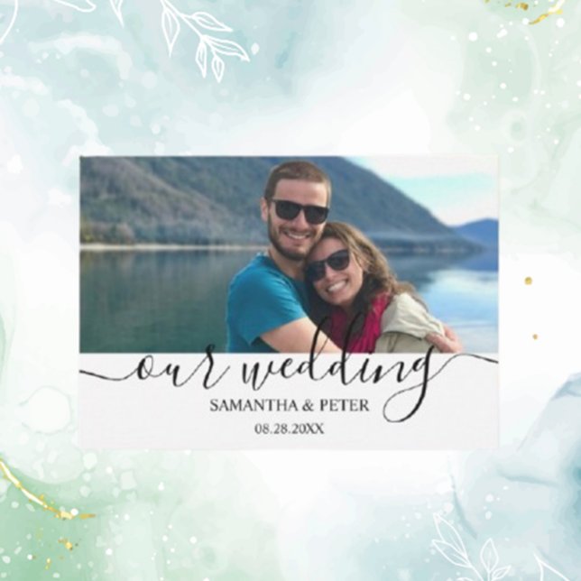 Custom Photo Modern Relaxed Wedding  RSVP Card (Create cherished memories with a custom photo modern relaxed wedding RSVP card. )