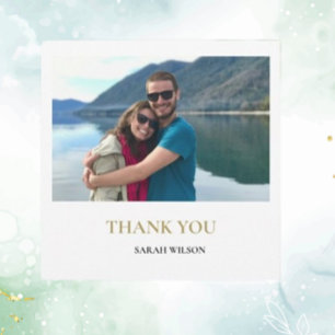 Custom Photo Modern Relaxed Wedding Thank You