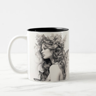 Custom Photo modern simple template for mother Two-Tone Coffee Mug