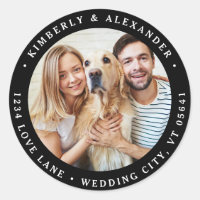  Custom Photo Modern Wedding Return Address 