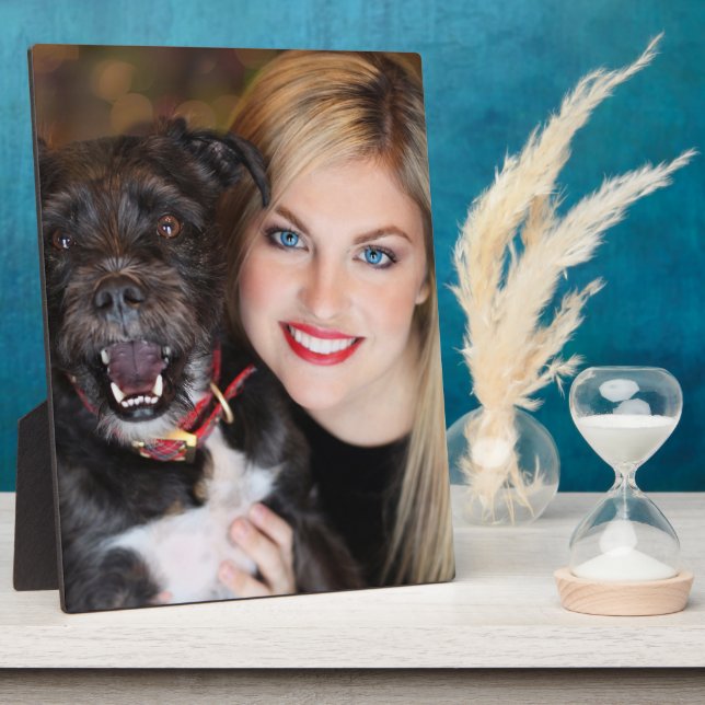 Custom Photo Mom and Dog Plaque (Side)