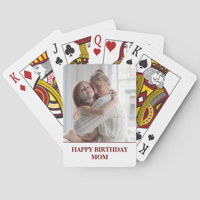 Custom Photo Mom Birthday Playing Cards (Back)