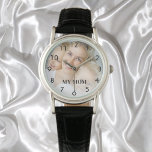 Custom photo mom mother watch<br><div class="desc">Template for your own photo of the best mother, mom in the world. Black numbers. Text: My mom. With a white photo overlay.</div>