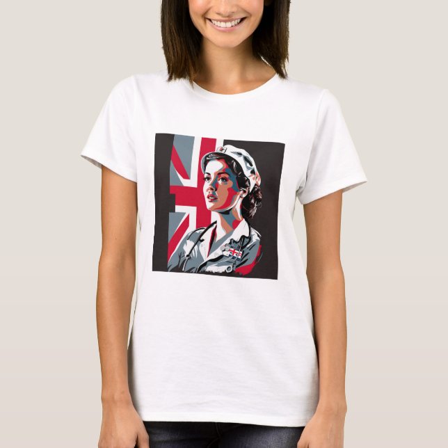 Custom Photo Mom Wife girl friend Hero Nurse Gift  T-Shirt (Front)