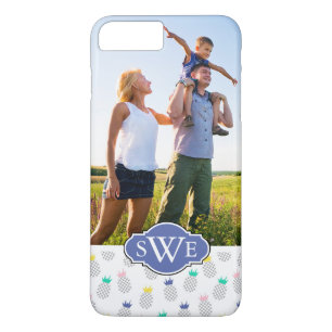 Custom Photo & Monogram Abstract Pineapples iPhone 8 Plus/7 Plus Case