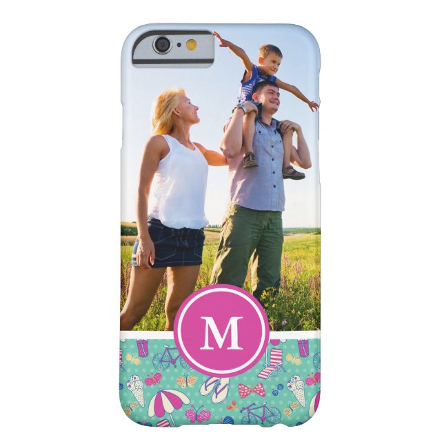 Custom Photo & Monogram Beautiful Summer Pattern Case-Mate iPhone Case (Back)