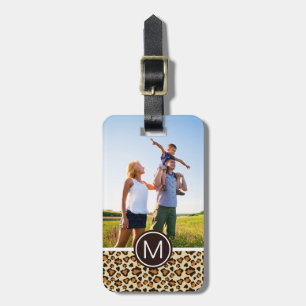 Custom Photo & Monogram Cheetah skin pattern Luggage Tag