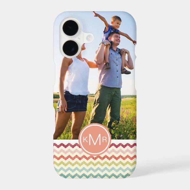 Custom Photo & Monogram Chevron Pattern 4 (Back)