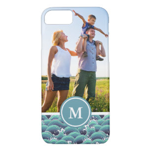 Custom Photo & Monogram Decorative Sea Wave Case-Mate iPhone Case