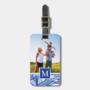 Custom Photo & Monogram Geometric pattern 2 Luggage Tag