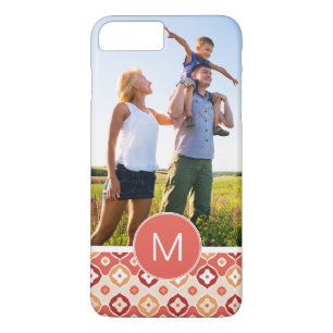 Custom Photo & Monogram Golden Ikat Pattern iPhone 8 Plus/7 Plus Case
