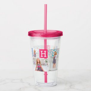 Custom Photo Monogram Initial Letter Personalized Acrylic Tumbler