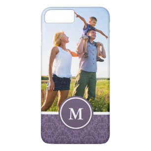 Custom Photo & Monogram Luxury Purple Wallpaper iPhone 8 Plus/7 Plus Case