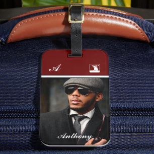 Custom Photo Monogram Personalize   Luggage Tag