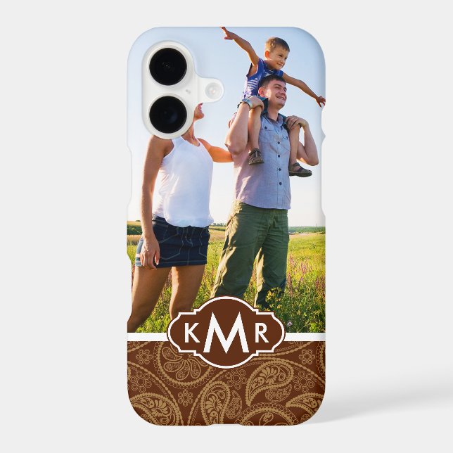 Custom Photo & Monogram Retro mandala pattern (Back)