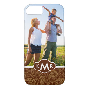 Custom Photo & Monogram Retro mandala pattern Case-Mate iPhone Case