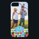 Custom Photo & Monogram Round bubbles pattern 2 iPhone 8/7 Case<br><div class="desc">Seamless round bubbles kids pattern in vector  © and ® Bigstock® - All Rights Reserved.</div>