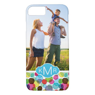 Custom Photo & Monogram Round bubbles pattern 2 iPhone 8/7 Case
