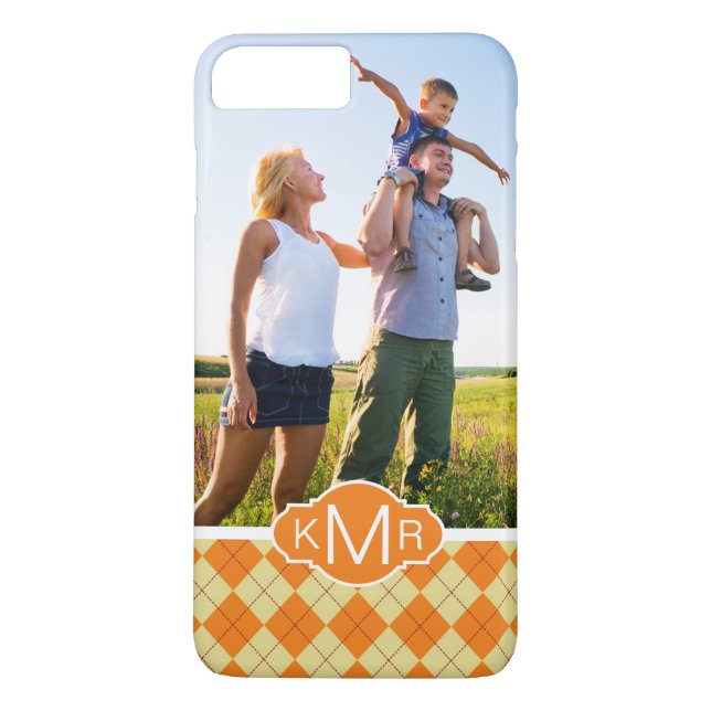 Custom Photo & Monogram Sweater Background Case-Mate iPhone Case (Back)