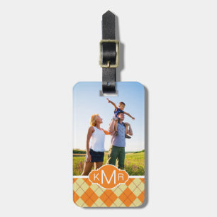 Custom Photo & Monogram Sweater Background Luggage Tag