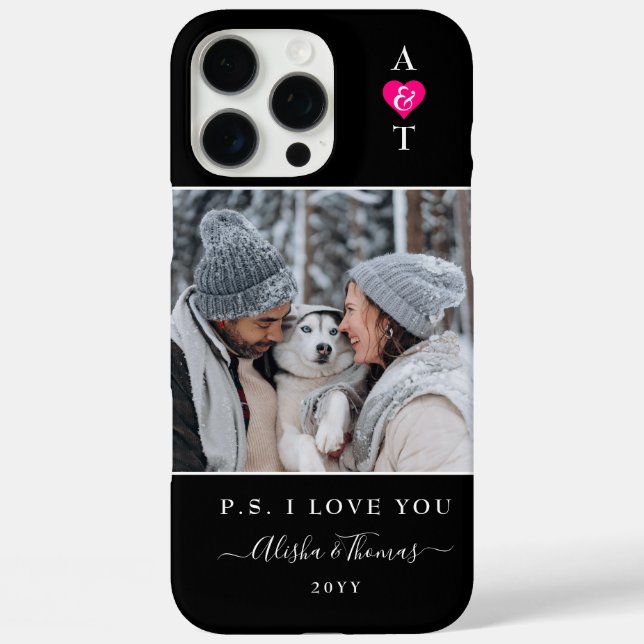 Custom Photo & Monogram Wedding/Engagement Case-Mate iPhone Case (Back)