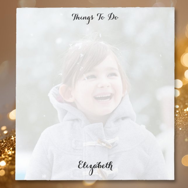 Custom Photo Monogrammed Things To Do List Notepad (Custom Photo Monogrammed Things To Do List Notepad)