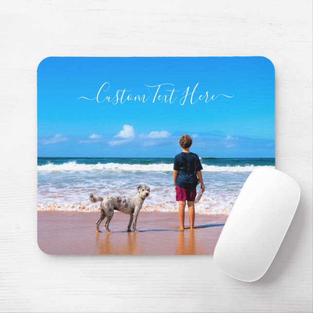 Custom Photo Mouse Pad with Your Photos and Text (With Mouse)