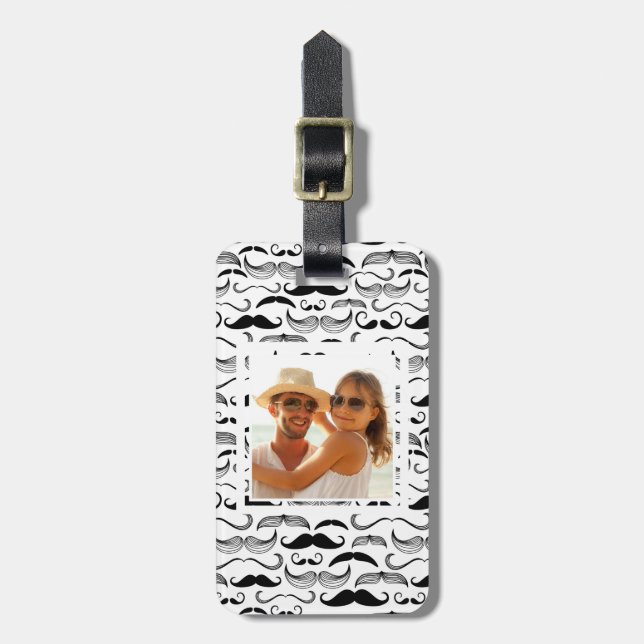 Custom Photo Moustache pattern 2 Luggage Tag (Front Vertical)