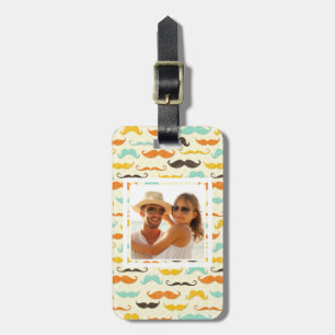 Custom Photo Moustache pattern 3 Luggage Tag