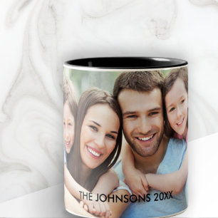 Custom Photo Mug   Black Text