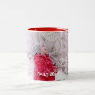 Custom Photo Mug Gift   White Text
