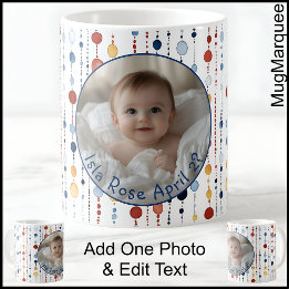 Custom Photo Mug with Colourful Dot Pattern C556