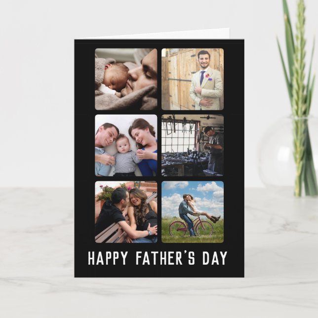 Custom Photo Multi Picture Collage Fathers Day Card (Front)