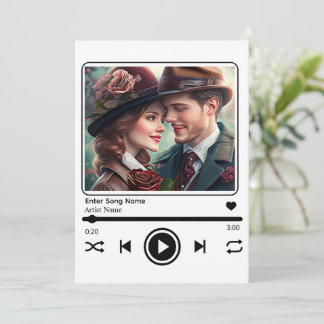 Custom Photo Music Player  Invitation
