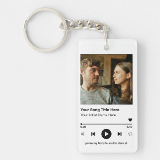 Custom Photo Music Player Personalized Song Gift Keychain
