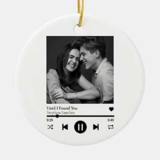 Custom Photo Music Playlist Ceramic Ornament