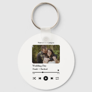 Custom photo music song playlist for couples keychain
