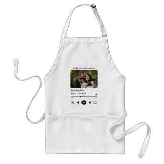Custom photo music song playlist for couples standard apron