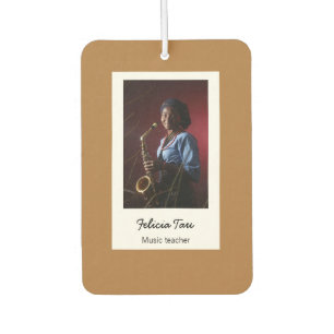 Custom photo musician brown air freshener