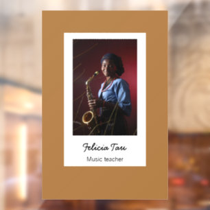 Custom photo musician brown window cling