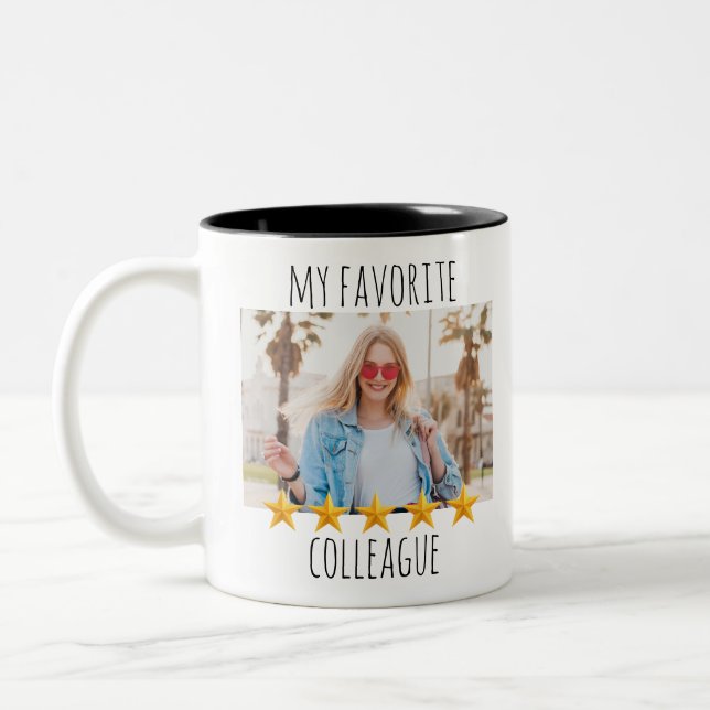 Custom Photo My Favourite Colleague 5 Star Two-Tone Coffee Mug