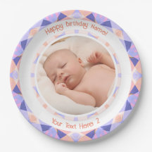 Custom Photo Name Age Pink Purple Birthday Star