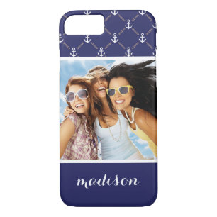Custom Photo & Name Anchor pattern iPhone 8/7 Case