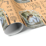 Custom Photo Name and Date Stylish Wedding Wrapping Paper<br><div class="desc">This wrapping paper is designed with the Couple's photo and Text. Looks very stylish! You can easily personalize this gift wrapping by changing the Name, date, and photo. Create one for your friends and family's wedding Gift today! For further customization, please click the "customize further" link and use our design...</div>