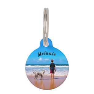 Custom Photo Name and QR Code Pet ID Tag Template